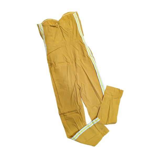 NWT Uniq Yellow Strapless Zipper Back Ankle Length Romper w/Side Stripes size m - Picture 4 of 7